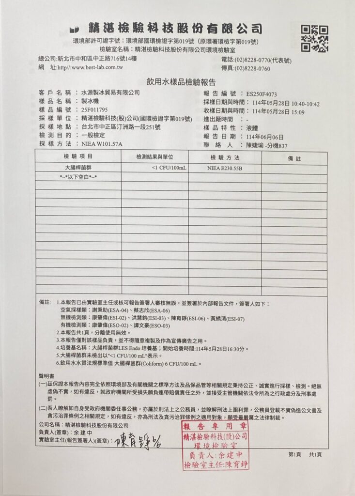 水質檢驗報告六月2025